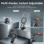 ULANZI MA50 Magnetic Phone Holder for Magsafe, Aluminium Adjustable Dual Magnetic Phone Tripod Stand with 1/4" Screw Hole for Selfie Sticks, Magic Arm, Compatible with iphone12 13 14 15 16 Series