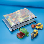 AUSTARK 10 Pcs Zipper File Bags, Waterproof Plastic Mesh Pouch for Office School, Board Game Storage Bags (B4 Size 15''x11'', White and Black)