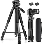 JOILCAN Tripod for Camera, 67" Heavy Duty Camera Tripod, Phone Tripods for Video Recording Photo Vlog, Aluminum Tripods with Holder & Travel Bag for Cameras DSLR iPhone Projector Laser