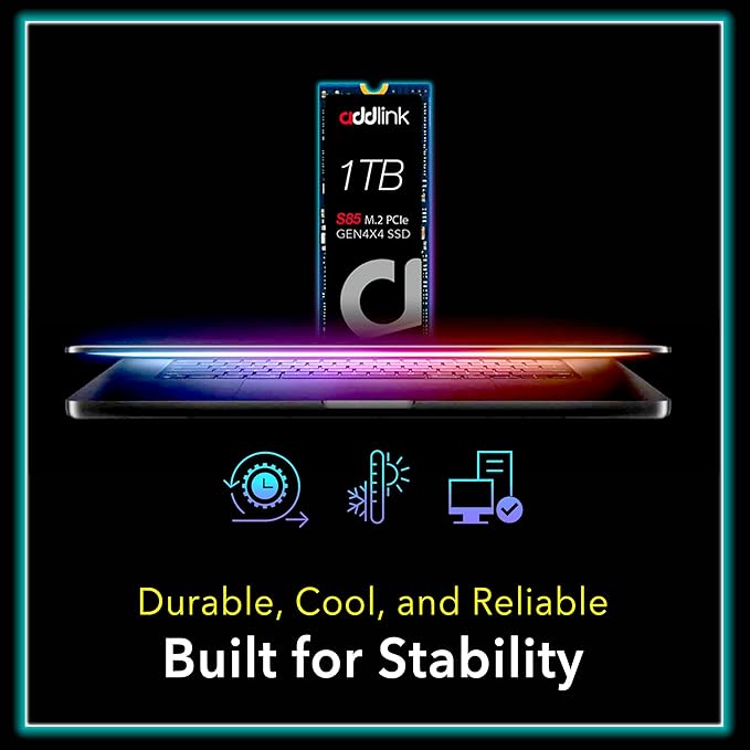 Addlink S85 1TB M.2 PCIe NVMe Gen4 Memory Expansion SSD, Speed Up to 6000 MB/s, Internal Solid State Drive with HMB Technology for Laptop, Gaming and Creators