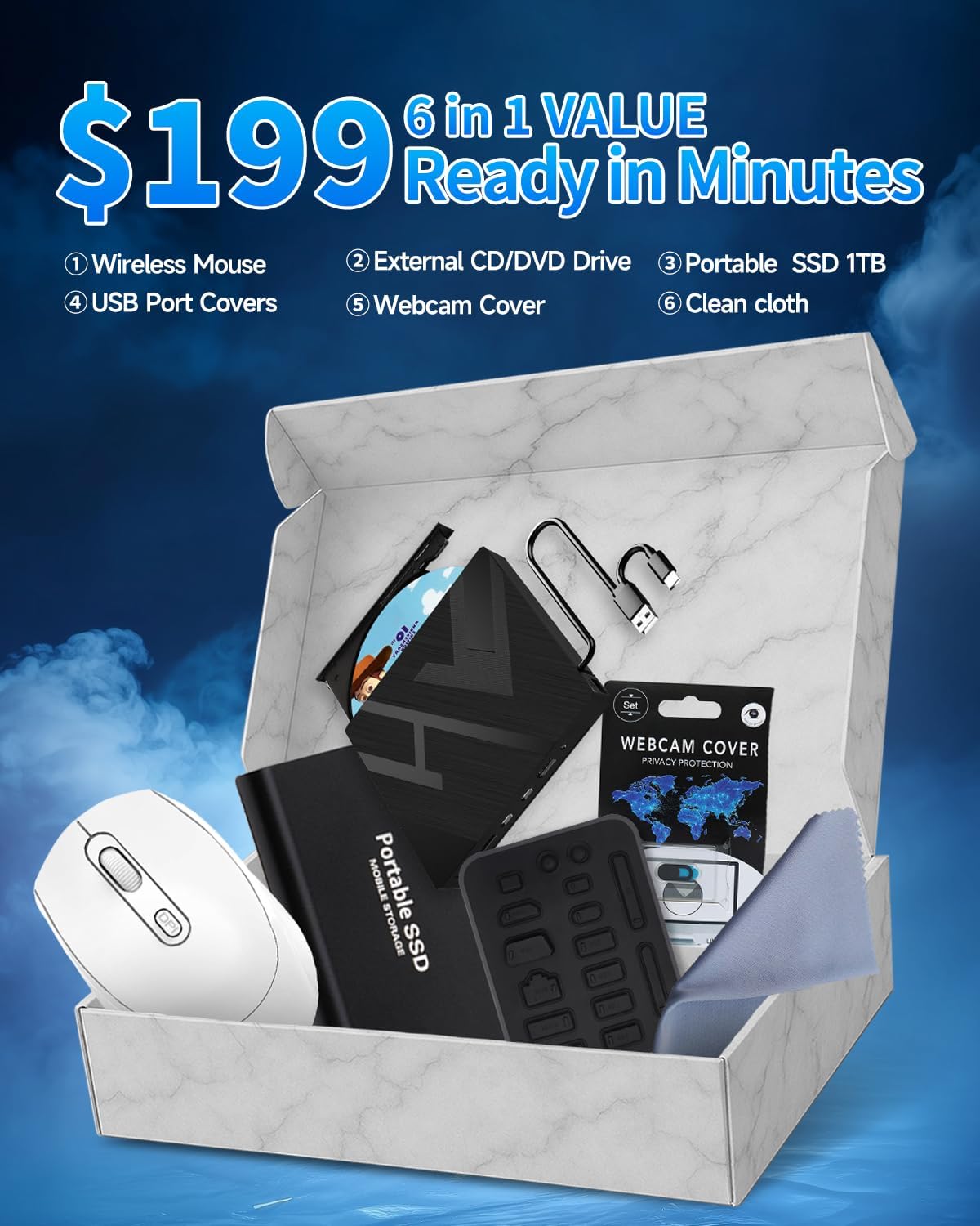 HP 27" All-in-One Desktop Computer - FHD Touchscreen | Intel Ultra 7‑155U | AI‑Enhanced Display, Facial Login | Privacy Pop‑Up Camera | Win 11 Pro, w/Accessories | 64GB DDR5 + 2TB SSD