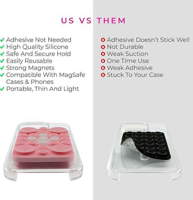 The Clingy Thingy Magnetic Sticky Phone Grip - Removable iPhone Suction Grip for Hands-Free FaceTime - Workouts, Influencers & Content Creator Essentials, Compatible with iPhone 12-16 (White/Green)