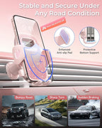 MRGLAS 2025 Upgraded Phone Holders for Your Car with New Metal Hook Clip, Handy Air Vent Cell Phone Car Mount [One Hand Operation], Universal Automobile Cradle for iPhone Android and All Smartphones