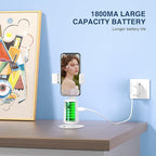 Auto Face Tracking Tripod 360° Rotating Cell Phone Photo and Video Kits Stand, No App, Camera Stand with Remote and Gesture Control, Rechargeable Smart Shooting Stand for Live Recording Tiktok (White)