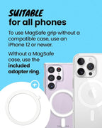 3 in 1 Magnetic Umbrella Sunshade Collapsible Expandable Phone Grip & Stand - Elegant Magsafe Compatible Phone Holder for Secure Grip and Hands-Free Viewing (Black)