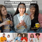 EGKimBa Privacy Screen Protector - Compatible with iPhone 16e, 14, 13 and 13 Pro 6.1 inch Gradient Colorful Electroplated Anti-Spy Anti-Blue Light Tempered Glass