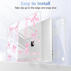 Case for MacBook Pro 13 inch with/Without Touch Bar (2016-2022, M2 A2338 M1 A2289 A2251 A2159 A1989 A1706 A1708), Hard Shell + Keyboard Cover + Dust Plug, Bowknot