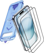 MOCOLL Anti-Blue Light Screen Protector for iPhone 15 Plus – Blue Light Blocking, HD Clarity, Scratch-Resistant, Easy Installation