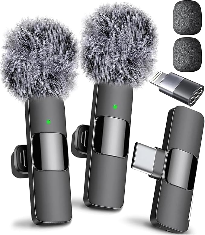 Mini Mic Pro (Latest Model) - Professional Wireless Microphone for iPhone, iPad, Android, Lavalier Microphone for Video Recording - iPhone Mic Crystal Clear Recording with USB-C for Content Creators