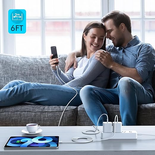 10FT Apple iPhone 16 15 Charger, 2-Pack Extra Long 10Foot USB C to Type C Charger Woven Cable Cord 20W USB C Charger Block Cube Super Quick Charging for iPhone 16 15 Pro/Plus/Pro Max,iPad Pro/Air/Mini