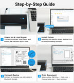 ORGSTA Bluetooth Thermal Shipping Label Printer T001-Plus Wireless 4x6 Shipping Label Printer for Small Business Support Android iPhone & Windows Widely Used for Amazon, Ebay, Shopify, Etsy, USPS