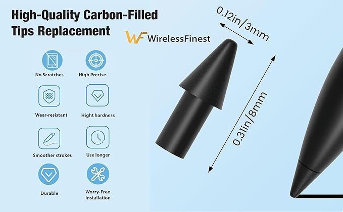 10-Pack Replacement Nibs for Remarkable Paper Pro Pen Stylus Pen, Durable Replaceable Spare Tips for Precise Writing and Sketching + Tool for Easy Installation