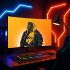 CRUA 32" Curved Gaming Monitor, 2K QHD 2560x1440P, 144Hz/165Hz Computer Monitors, 120% sRGB, FreeSync, Low Blue Light, 1800R VA Screen, HDMI 1.4/DP 1.2, Wall Mountable - Black