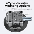 4.5" Suction Cup Camera Mount – Ultimate Car Camera Mount with Cold Shoe, NATO Rail, and Threaded Holes for Cameras, Action Cameras, Phones (4.5")