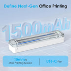 Portable Thermal Printer, Bluetooth Wireless Printer for Travel,Home Use,Office&School – Supports 8.5" x 11" US Letter, A4 & A5 Thermal Paper, Inkless Printing, Compatible with iOS, Android&Laptop