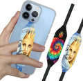 Universal Phone Grip Strap | Stretchable Phone Strap & Cell Phone Holder | Pack of 2 | Secure Hold for Busy Hands | Reversible & Durable Phone Hand Strap - Moon Sun & Turtle
