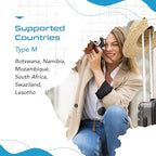 Ceptics South Africa Travel Plug Adapter South Africa Power Adapter Charger 4 Input - USA to Any Type M Countries Such as Botswana, Namibia and More - 2 Pack (PT-10L), White (PT-10L-2PK)