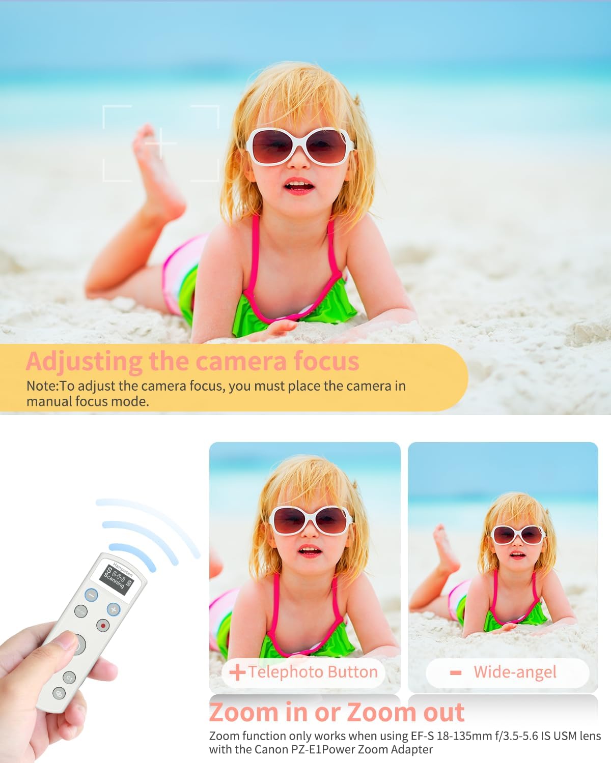 Hanpusen Rechargeable Camera Remote Control for Sony - Wireless Shutter Release with OLED Screen compatiable with ZV-1F,ZV-1II,ZV-1,ZV-E10II,ZV-E10,A6100,A6400,A6600,FX30,FX3;Replace Sony RMT-P1BT