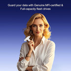 Genuine Apple MFi Certified iPhone USB Flash Drive 256GB - Real Capacity - No Fake Storage, Genuine Lightning, encrypted Auto Backup Photo Stick for iPhone iPad Photos/Videos - Avoid Fake MFi Clones!