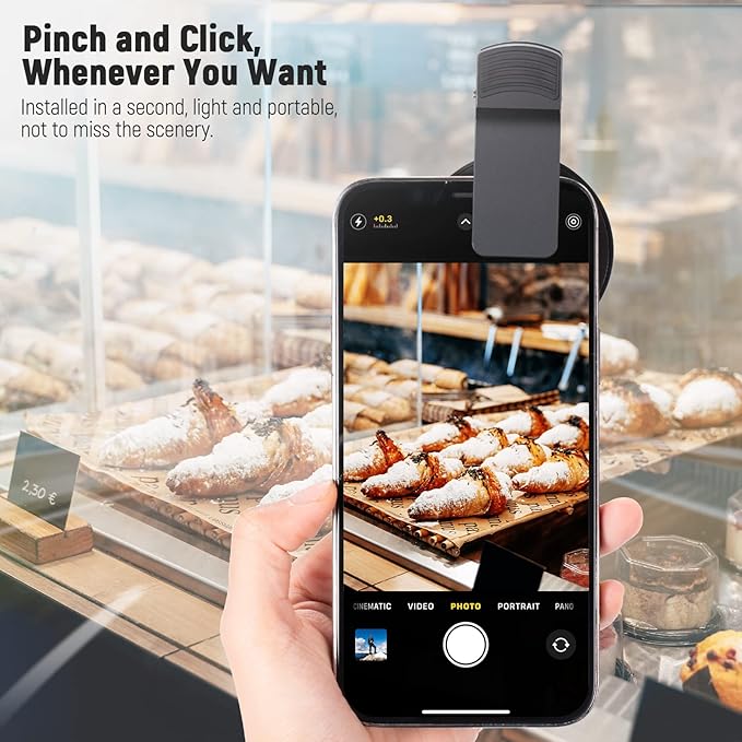 NEEWER 52mm CPL Filter for Phone, Clip On Circular Polarizing Lens Filter with Phone Clip, Storage Case & Cleaning Cloth, Compatible with iPhone Samsung Galaxy Android DSLR Camera, FL-26