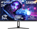 SANSUI 24 Inch Gaming Monitor 180Hz, Computer Monitor with Speakers 1*DP 2*HDMI Ports, FHD 1080P 110% sRGB VESA Support Eye Cares (One HDMI Cable Included ES-G24F4S)