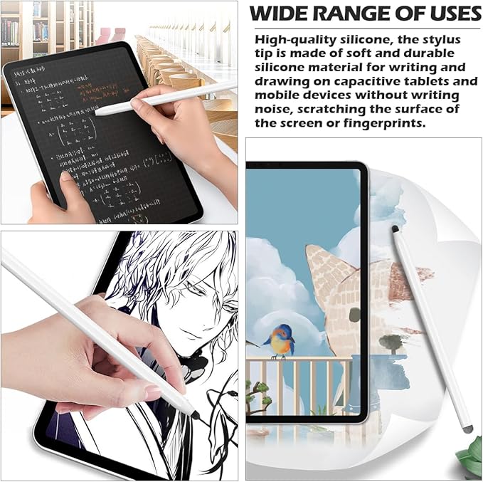 20Pcs Replacement Tips Silicone Rubber Touch Screen Pens Tips for Touch Pen (9 * 20mm)