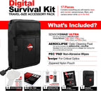 Photographic Solutions Digital Survival Kit - Type-1 (20mm) Sensor Swabs, PEC-PAD Photo Wipes, E-Wipe Packet, Aeroclipse Optic Cleaner Non-Flamable Solution - Camera Cleaning Kit with Travel Bag