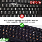 2PCS Russian Keyboard Stickers, Russian-English Keyboard Letters Replacement Sticker Orange Font with Black Background for PC Computer Laptop Notebook Desktop, Cyrillic Keyboard Alphabet Stickers
