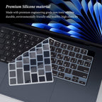 Russian Language Keyboard Cover Skin Compatible for 2025-2022 MacBook Air 15.3 inch A2941 A3114 A3241/MacBook Air 13.6 inch A3113 A2681 A3240 with M4 M3 M2,MacBook Air 2025 Keyboard Protector-Black