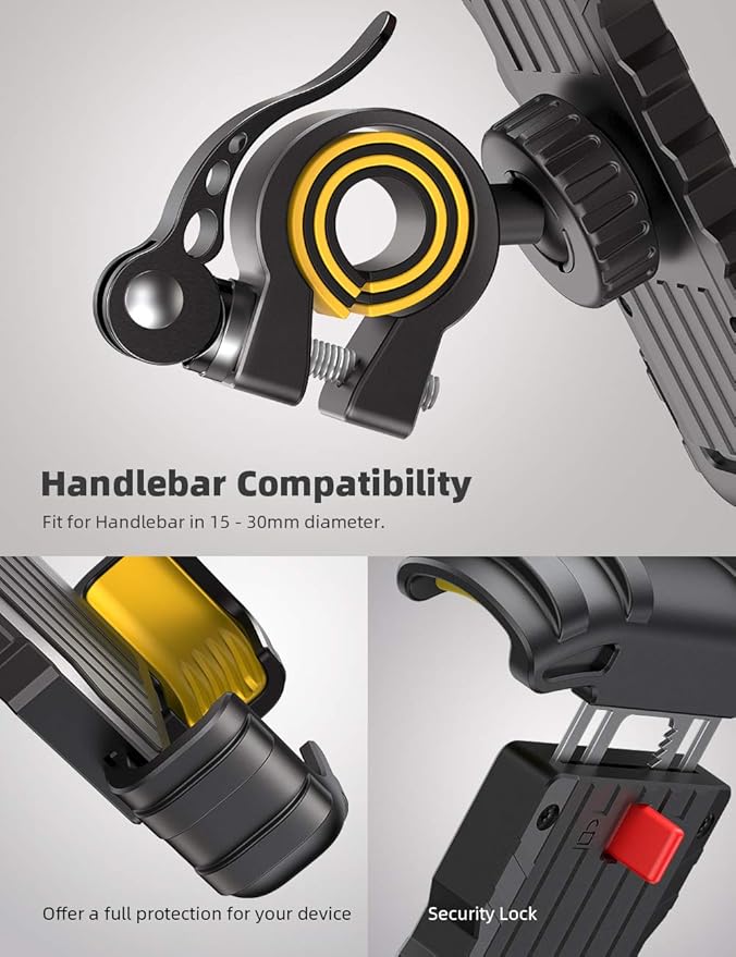 Lamicall Bike Phone Holder, Motorcycle Phone Mount - Adjustable Motorbike Phone Holder for iPhone 15 14 13 12 Pro Max Mini, 11 Pro Max Xs 8 X 8P 7 6S, Samsung S10 S9, Huawei, 4.7-6.8 Devices