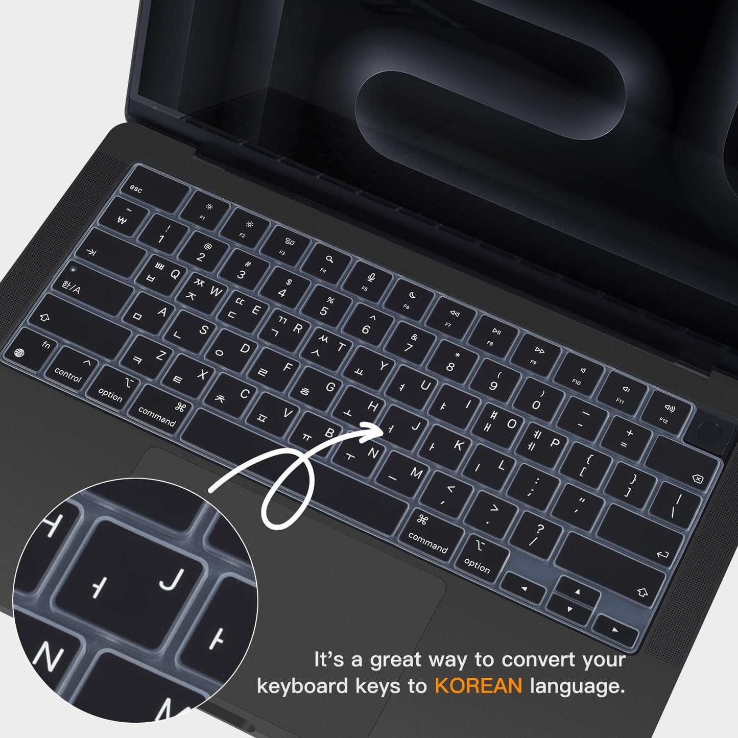 Korean Silicone Keyboard Cover Skin for 2024 2023 14.2 inch Apple MacBook Pro 14 A3112 A3401 A3185 A2992 A2918 A2442 A2779/Pro 16 A3403 A3186 A2991 A2485 A2780 with M4 M3 M2 M1 Pro Max Chip - Black