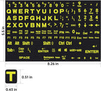 English Keyboard Stickers Full Size Universal PC Computer Laptop Desktop Replacement - QWERTY Alphabet for Full Size Keyboards - 1PCS