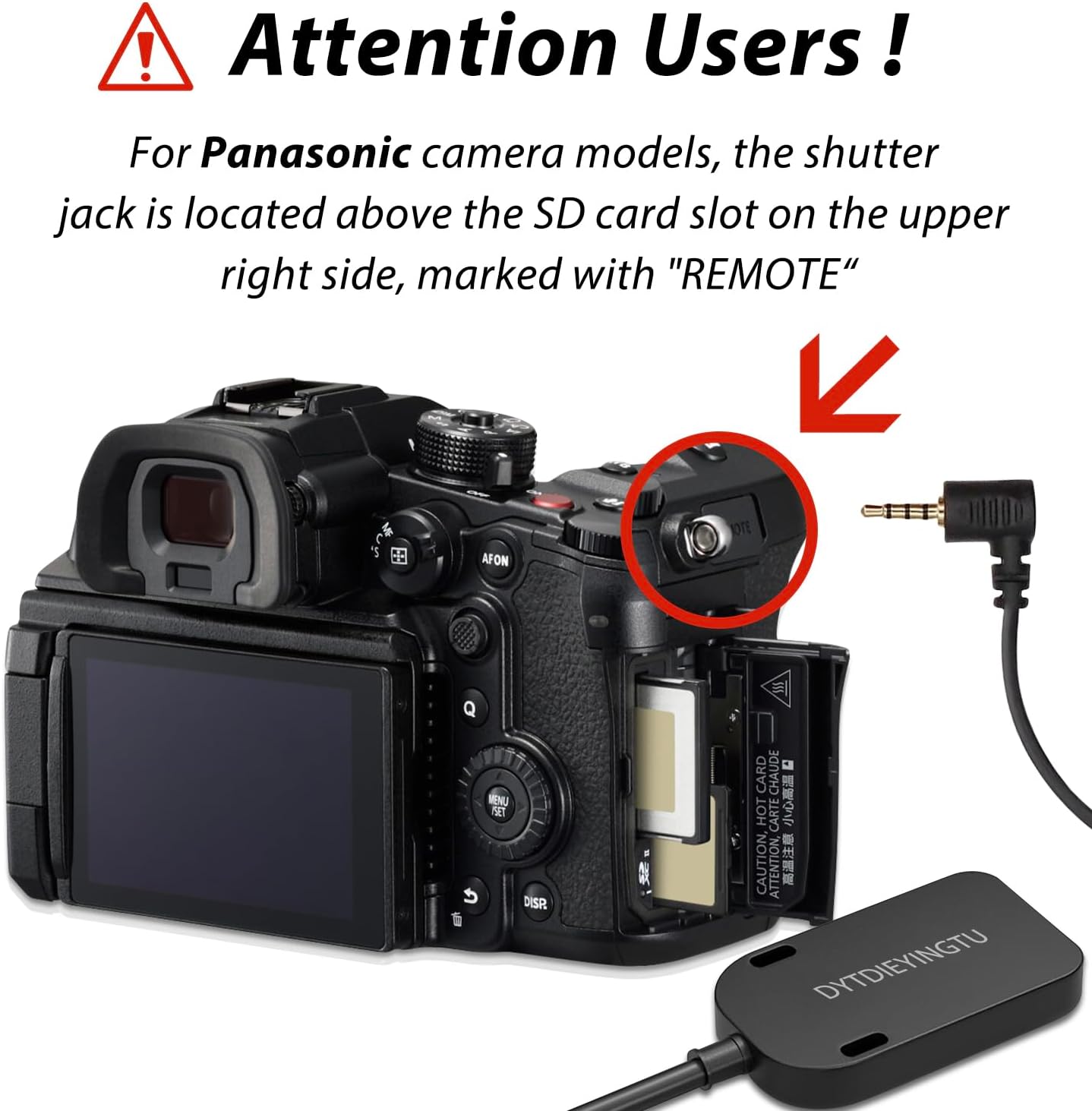 for Leica V-lux114 Cable/for Panasonic Genera Shutter Cable s5 ii S5M2XS GH4 GH5 /6 g85 g9 Remote Camera Small Shutter Release Remote Control V-lux2,V-lux3,V-lux4,V-lux5,V-lux114(RC301-L1 30cm)