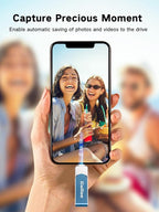 Gulloe 256GB Flash Drive Intended for iPhone, Memory Stick Storage for Photos and Videos Backup, Compatible with iPhone iPad Android PC, Plug and Play, No Application Required (Navy Blue)