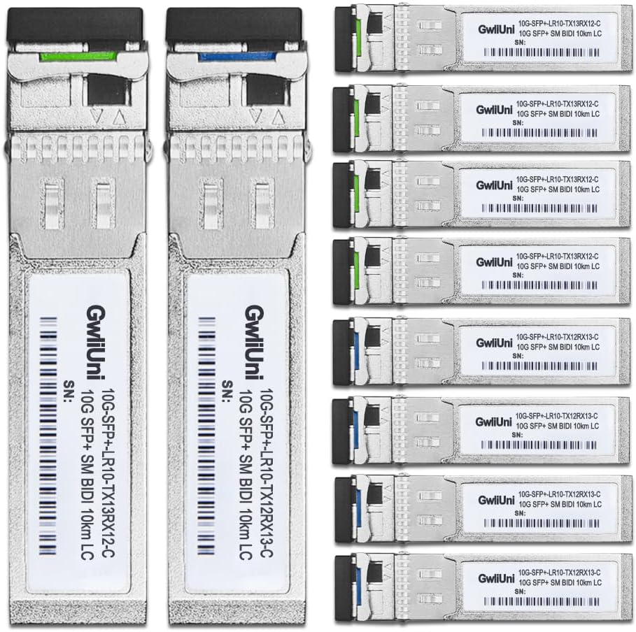 5 Pairs 10G BIDI SFP+ Single Mode Fiber Module Network Transceiver, LR SM 1270nm 1330nm 10km, Simplex LC Interface for Switch, Router, Firewall, Network Card, Server etc