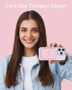 podoru for Magsafe Battery Pack, 5000mAh Magnetic Power Bank with Type-C Cable 20W PD Fast Charging Lighting Input Wireless Portable Charger for iPhone 16/15/14/13/12/ All Series-Pink