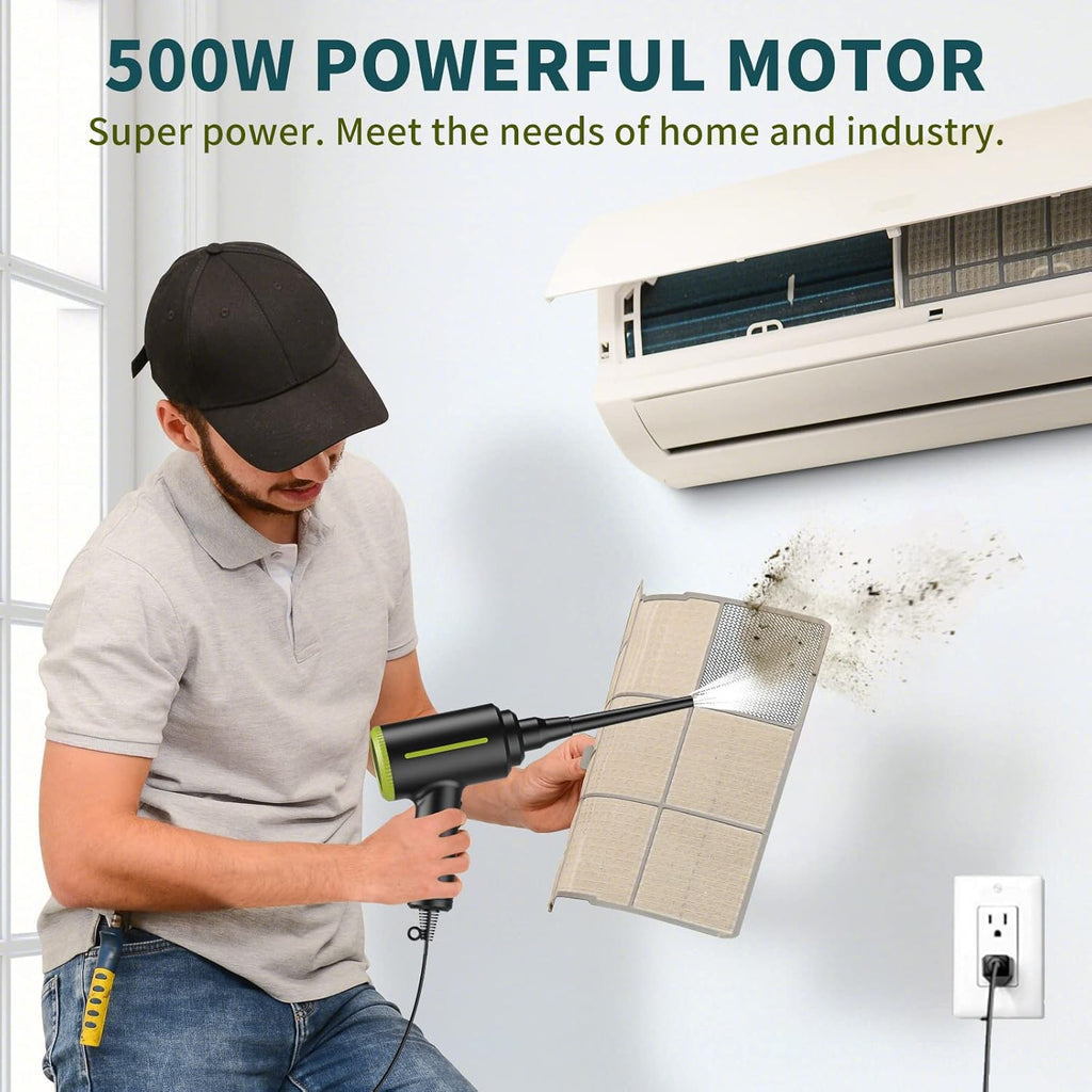 DOROBEEN Compressed Electric Air Blower, Handheld 500W 40000RPM Powerful Cored Air Duster for Computer Keyboard Electronics Cleaning