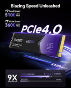ORICO e5000 1TB SSD M.2 NVMe 2280 PCIe Gen4 5100MB/s Internal Solid State Drive SLC Dynamic Cache 3D NAND QLC for PS5 Laptops PC Desktops