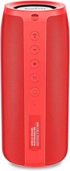 Bluetooth Speaker,MusiBaby M88 Speakers,Dual Pairing, Bluetooth 5.3,Loud Stereo Sound,Booming Bass,30H Playtime for Home& Outdoor Party,Beach,Portable Speaker,Gifts(Red)