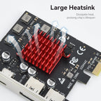 ELUTENG 4 Ports USB 3.1 PCIE Expansion Card (2 USB-A & 2 Type-C Ports) Superspeed PCI Express Expansion Card USB Card for Desktop PC Support Windows 11/10/8/7/XP/Vista, Self-Powered Supply