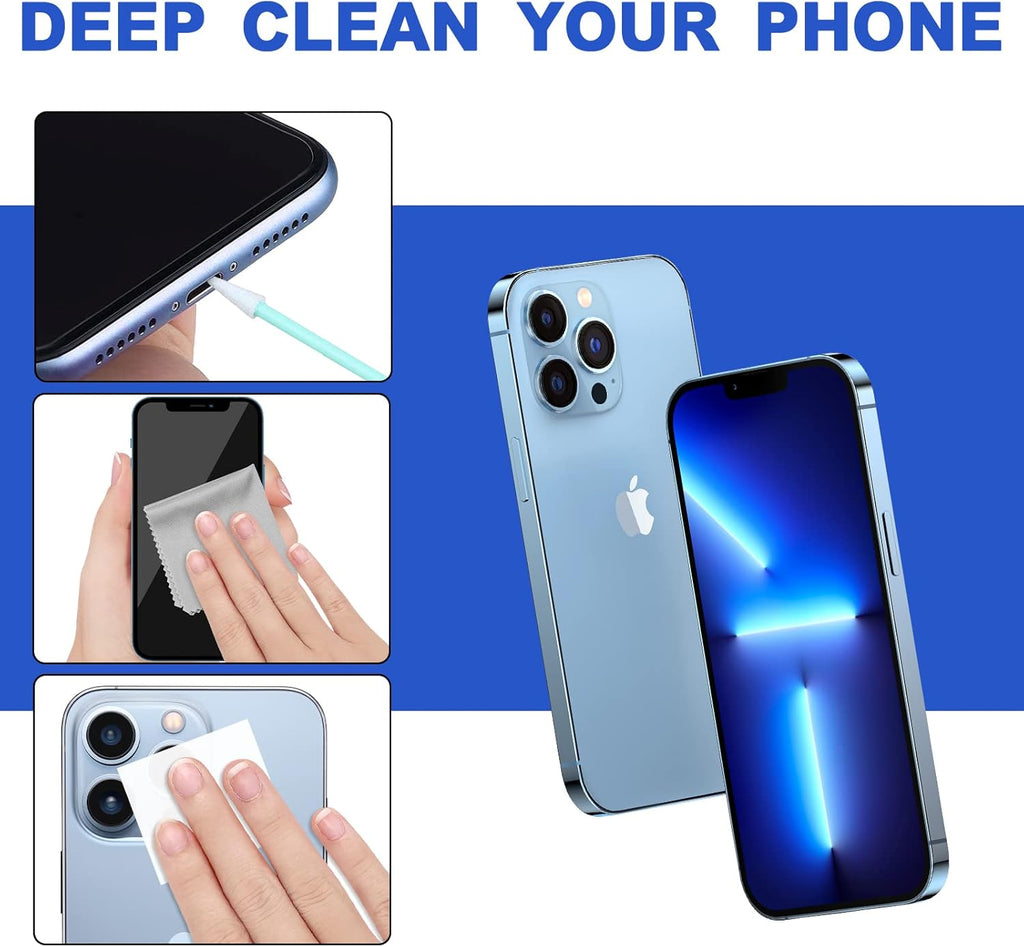 Cell Phone Cleaning Kit, Speaker Cleaner for iPhone, Charging Port Cleaning Tool, Electronic Cleaning kit, Compatible with Airpods Earbuds Camera USB C Lightning Port ipad (140PCS)