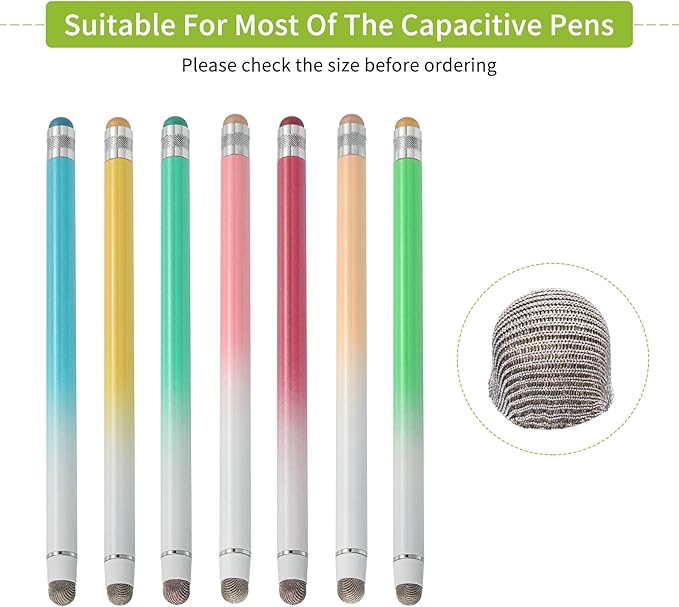 MECCANIXITY 10Pcs Replacement Fiber Mesh Tips for Stylus Pens 7.5mm Suitable for Capacitive Touch Screen,High Sensitivity,Soft,No Scratch Screen Pen Tip