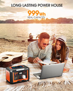 EBL Portable Power Station 1000W, Camping Solar Generator 270000mAh with 110V AC Outlet, PD 60W Fast Charging For Home Camping Emergency Backup