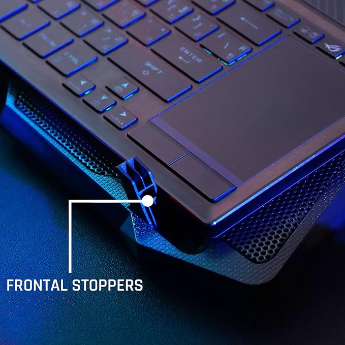 KLIM Wind Laptop Cooling Pad - More Than 500 000 Units Sold - New Version - The Most Powerful Rapid Action Cooling Fan - Laptop Stand with 4 Cooling Fans at 1200 RPM - USB Fan - PS5 PS4 - Cyan