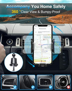 VANMASS Car Phone Holder Mount 2025 Upgraded [Patent Steel-Hook] Car Vent Phone Mount Clip Military-Grade Shockproof Cell Phone Car Mount Handsfree Truck Stand Vent Cradle for iPhone 16 Android,Blue