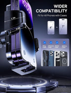 Car Phone Holder Mount for Air Vent, [Never Shake Hook Clip] 360° Adjustable Vent Clip, Compatible with Big Phones,Thick Cases, Phone Holders for Your Car–Fits iPhone, Samsung and Android