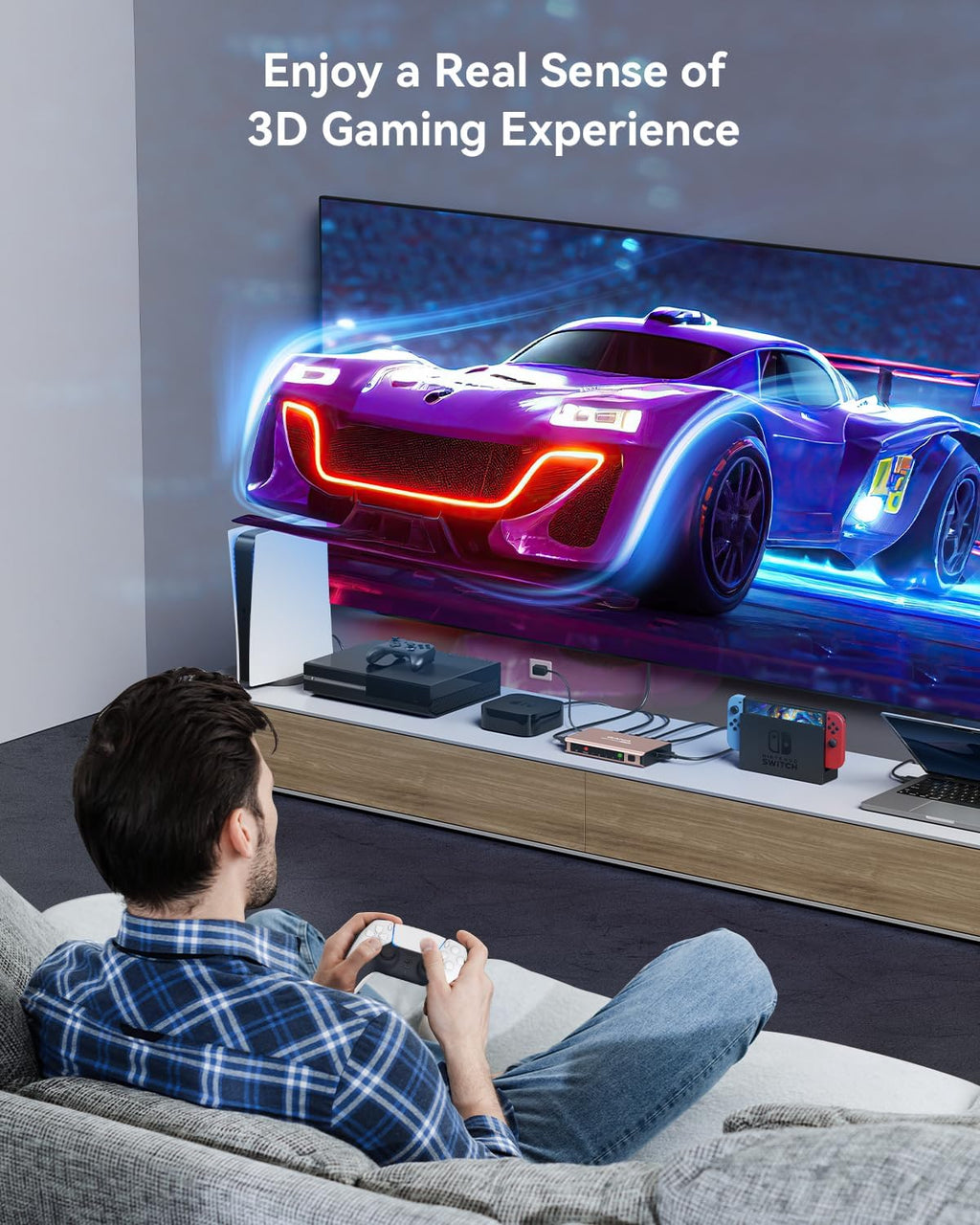 HDMI Switch 5 in 1 Out 4K@60Hz, GANA HDMI Splitter Switcher with Remote, Aluminum HDMI 2.0 Switch Box Hub for 3D, HDCP2.2, HDR, Compatible with Xbox, PS5/4/3,Fire Stick,Roku,Blu-Ray Player, Rose