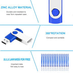 1GB Bulk Flash Drives 50 Pack, EASTBULL USB 2.0 Metal Flash Drive Bulk Swivel Thumb Drives Pack (Blue)