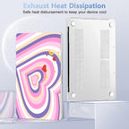 Case for MacBook Pro 13 inch with/Without Touch Bar (2016-2022, M2 A2338 M1 A2289 A2251 A2159 A1989 A1706 A1708), Hard Shell + Keyboard Cover + Dust Plug, Wildflower Heart