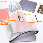 24pcs Mesh Zipper Pouch, Puzzle Storage Bags, A3 17x12 Inches Large Reusable Zipper Pouches for for Classroom Office Supplies Organizing, Extra Large Zipper Bags, Board Game Storage